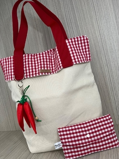 Sacola Xadrez Pimenta - comprar online