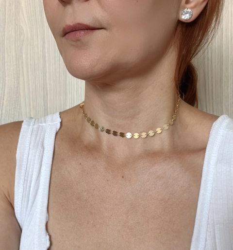 Choker Medalhinhas Dourado
