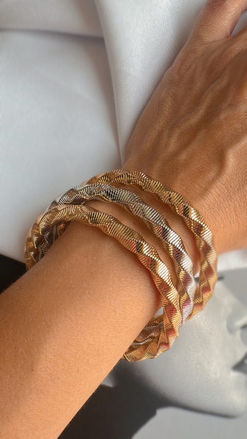 Pulseira Trio Dourado/Prata