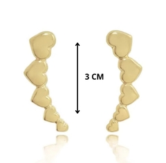 Brinco Ear Cuff Coração Dourado na internet