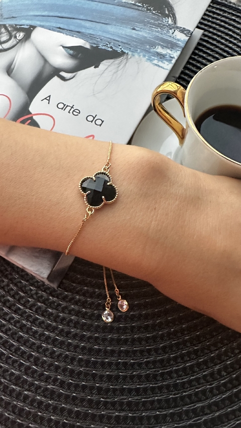 Pulseira Trevo Preto