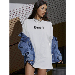 Camiseta Oversized 100% Algodão - Blessed