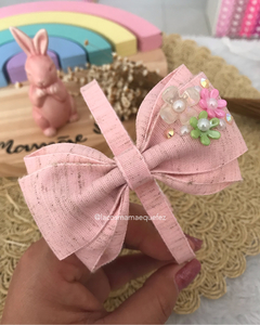 Tiara em Linho | Flores