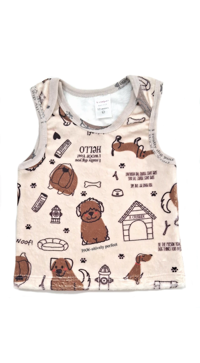 Chaleco polar soft bebé perritos chocolate À Croquer