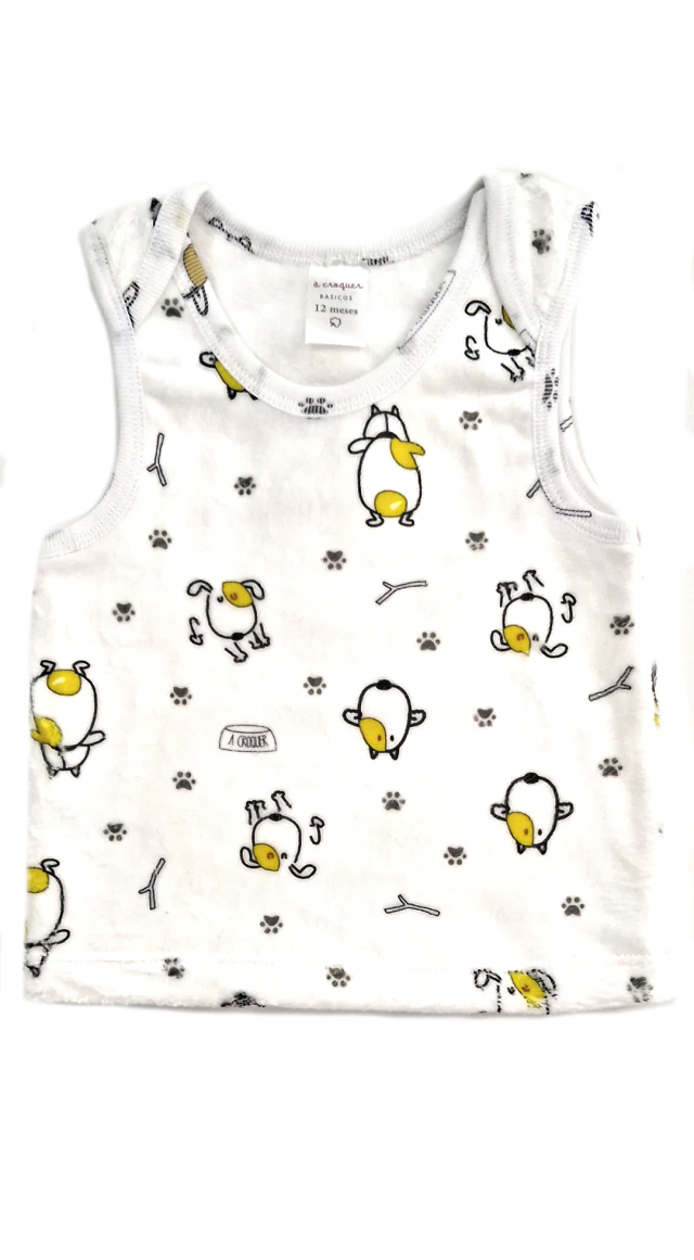 Chaleco polar soft bebe perritos blanco