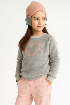 Buzo Polar Soft Corazon Lentejuelas