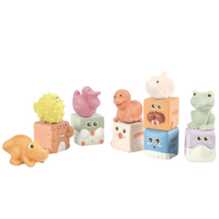 BABY FAVORITE SET ANIMALES Y CUBOS CARITAS LOCAS 12 PIEZAS