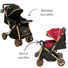 Cochecito Cuna Avanti Con Manija Rebatible Bordo - tienda online