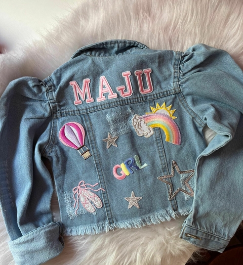 Jaqueta Jeans PERSONALIZADA arco íris