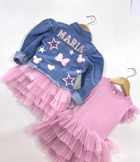 Jaqueta Minie Rosa Paetê