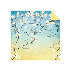 12 hojas CHERRY BLOSSOM 15x15cm- Bifaz. Marca Tuttle - Hojas de Arte Origami