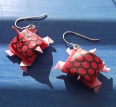 Cajita CASCO DE TORTUGA Simple faz 5x5cm Jong ie Nara - Hojas de Arte Origami