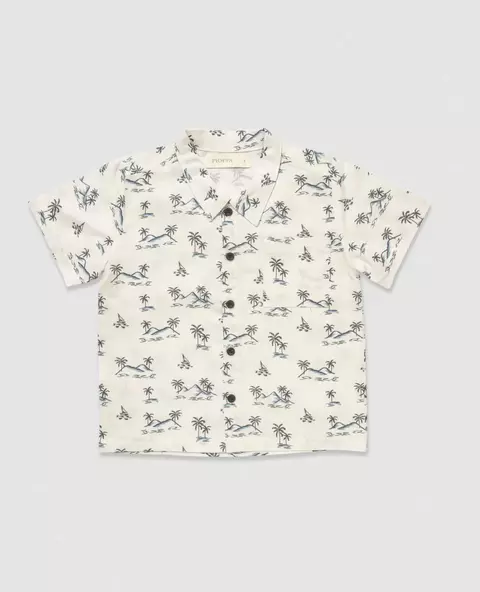 Camisa lino estampado (C ISLAND) - comprar online