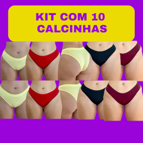 kit com 10 calcinhas