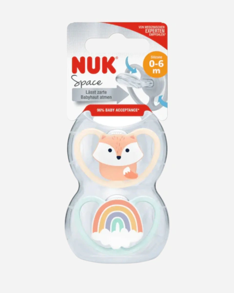 CHUPETES X2 SPACE 0-6 MESES ZORRO ARCOIRIS