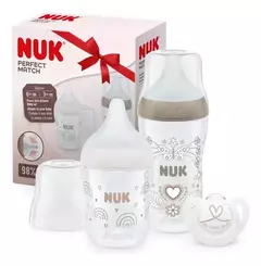 Set Regalo 2 Mamadera Nuk Perfect Match 150ml 260ml + Chupete