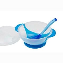 Plato Bowl con Tapa + Cuchara Termosensible y sopapa