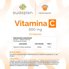 Vitamina C 500mg x50 Comprimidos Eudaplen - Zafirus