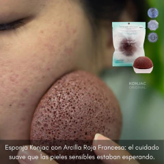 Esponja Facial Arcilla Roja Piel Rosacea Konjac en internet