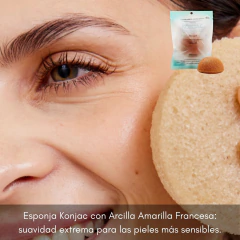 Esponja Facial Arcilla Amarilla Piel Atopica Konjac