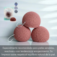 Esponja Facial Arcilla Roja Piel Rosacea Konjac - comprar online