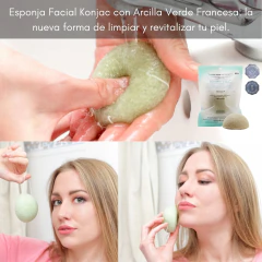Esponja Facial Arcilla Verde Konjac - tienda online