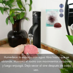 Esponja Facial Arcilla Roja Piel Rosacea Konjac - tienda online