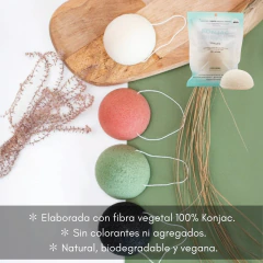 Esponja Facial Arcilla Blanca Pura Konjac - Zafirus