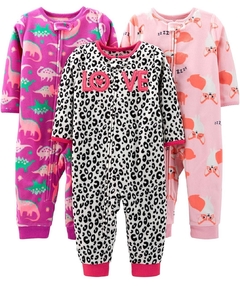 Cj 3 macacões pijama fleece 4T - Carter´s
