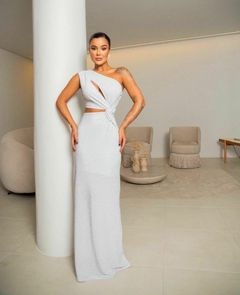 Vestido longo Fluit Estampado sem manga - comprar online