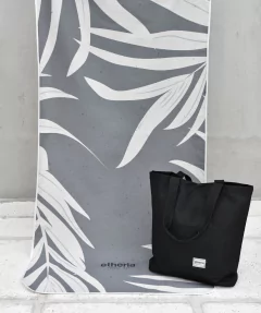 Kit Bolso Negro + Lona Gris/Hojas