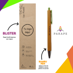 Lapicera Bamboo GRABADA+ blister