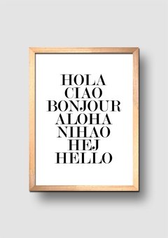 Cuadro Hola Ciao Bonjour - comprar online