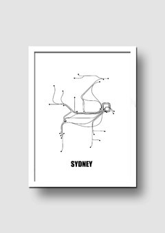 Cuadro Ilustración Subte Sydney - Memorabilia