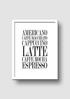 Cuadro Tipos de Café - Memorabilia