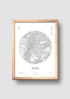 Cuadro Mapa Circular Atenas - comprar online