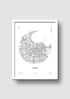 Cuadro Mapa Circular Doha - Memorabilia