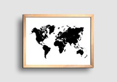 Cuadro Ilustración Mapa Mundo Horizontal - comprar online