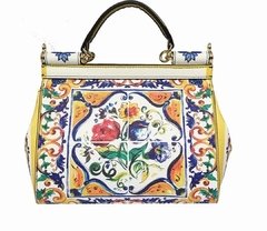 Bolsa de Couro Pintado Siciliano Étnico