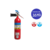 Extintor de incendios de 3.5 kg, adecuado para fuegos de tipo B y C.