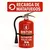 Recarga de matafuegos  polvo ABC de 10 kg marca Biston con manguera negra y manómetro
