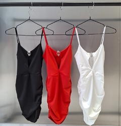 Vestido microf estribo y frunce Art 50382 - comprar online