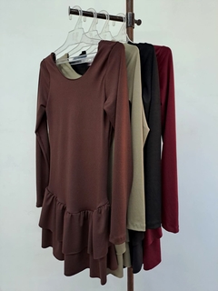 Vestido microf volados m/larga Art 50419 - comprar online