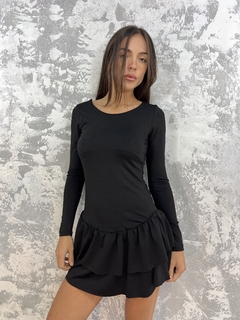 Vestido microf volados m/larga Art 50419 - comprar online
