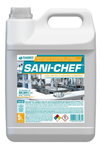 DESINFECTANTE DE FRUTAS Y VERDURAS SANICHEFF - x5Lts