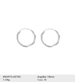 aros Argollas 18mm en Plata 925