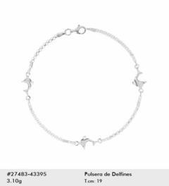 Pulsera delfines en plata
