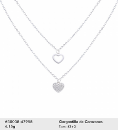 GARGANTILLA MULTHILO DE CORAZONES EN PLATA 925 . - comprar online