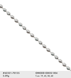 CADENA BOLITAS GRABADAS DE PLATA 925 45CM