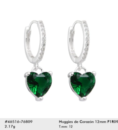 Huggies de Corazón 12mm en plata 925